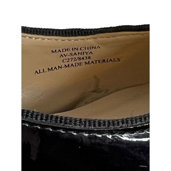 Adrienne Vittadini Shaniya black patent leather pointed toe sling back heels siz - Picture 13 of 16